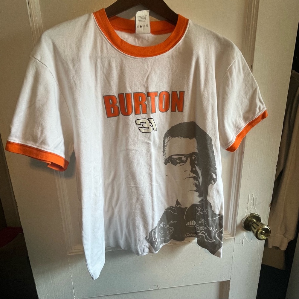 Chase Authentics Burton 31 nascar White Tee with Orange Accents women’s size 2x